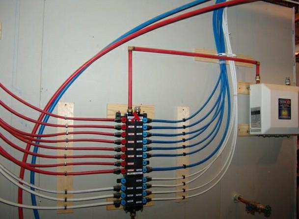 repipe manifold red and blue pex