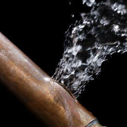 burst water pipe leak